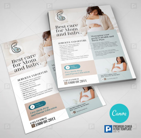 Pregnancy and Childbirth Clinic Canva Flyer