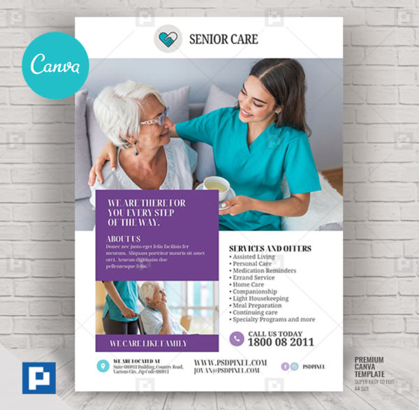 Senior Care Services Canva Flyer