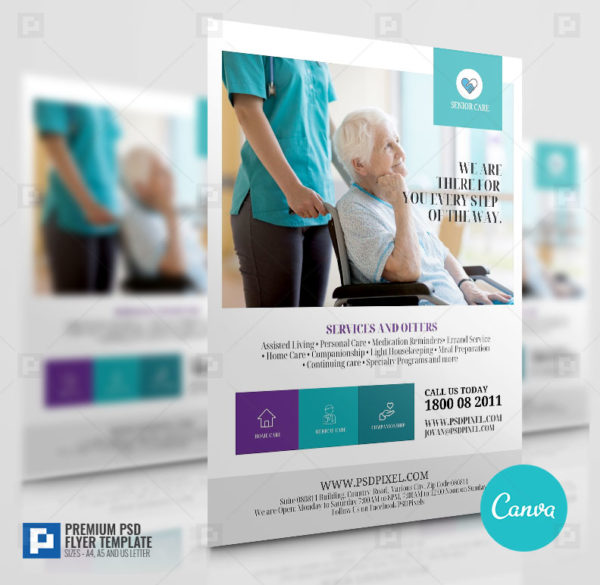 Senior Living Care Canva Flyer