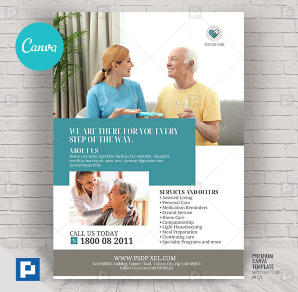 Senior and Elderly Care Canva Flyer