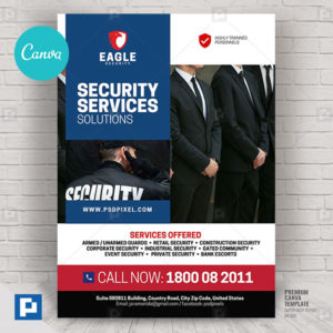 Private Security Company Canva Flyer,