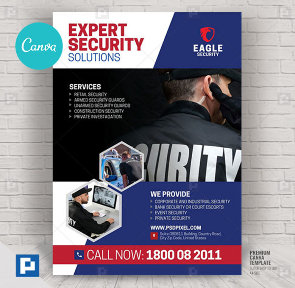 Security Services Promotional Canva Flyer,