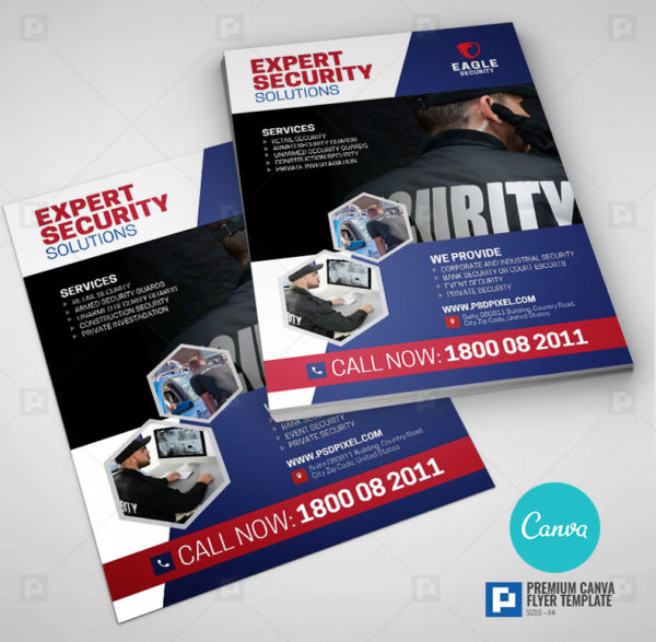 Security Services Promotional Canva Flyer,