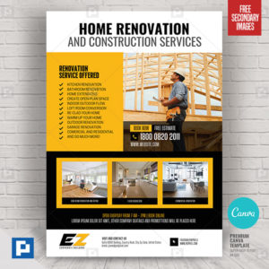 Construction Company Canva Flyer Design.