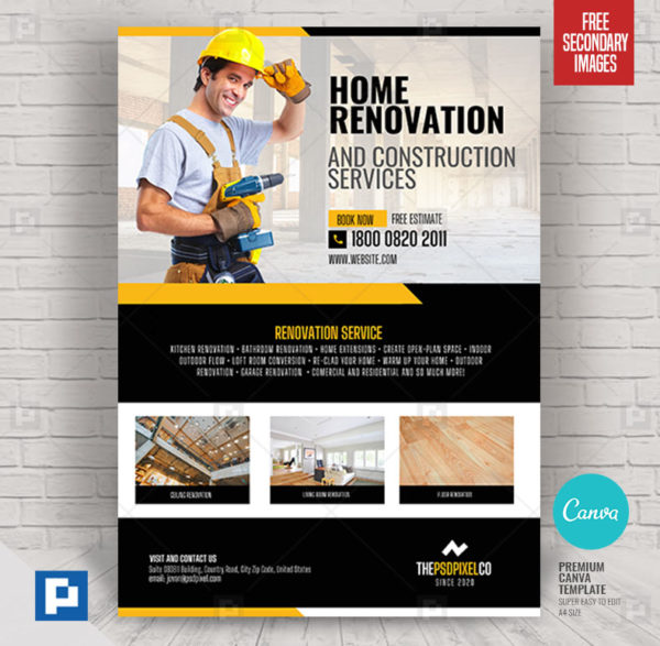 Construction and Builder Canva Flyer