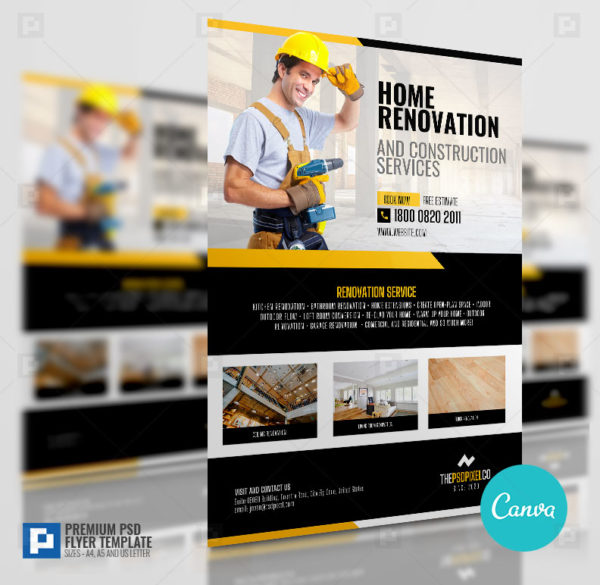 Construction and Builder Canva Flyer