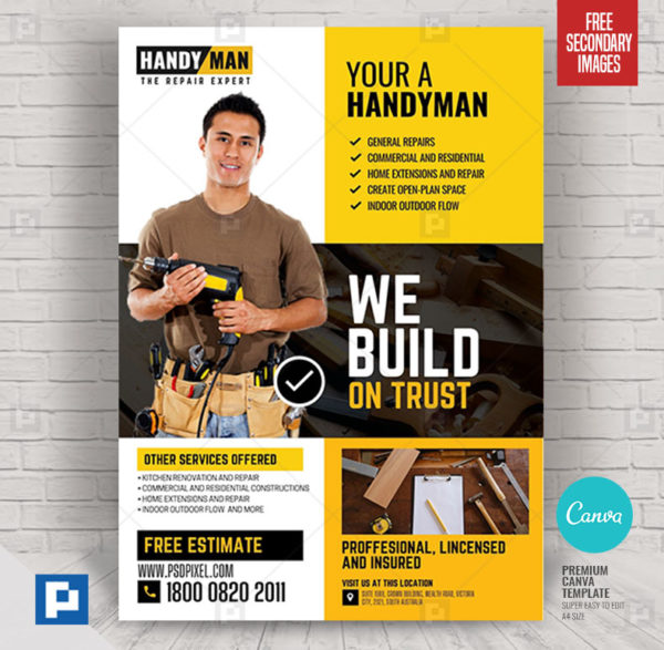 Handyman and Builder Canva Flyer