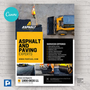 Asphalt Contractor Canva Flyer