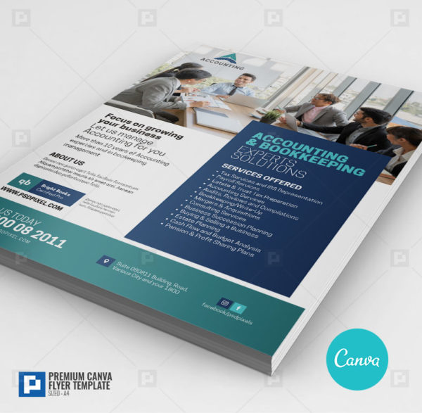 Bookkeeping and Accounting Services canva Flyer