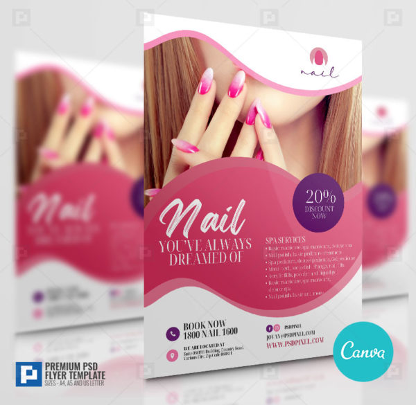 Nail Art Salon Canva Flyer