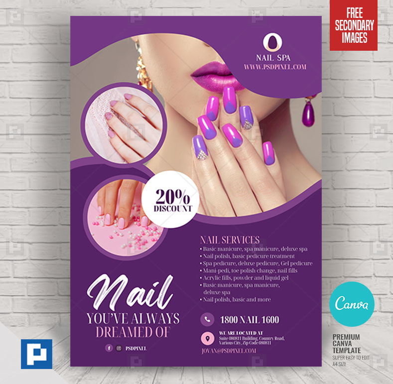Realyc Fashion Nail Art Beauty Salon Canvas Painting Unframed Picture Wall  Decor Poster - Walmart.com