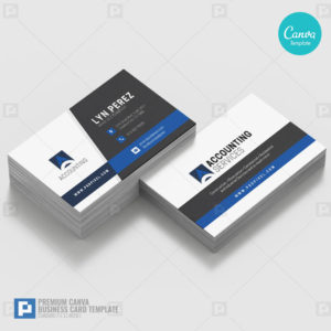 Accounting Company Services Canva Business card