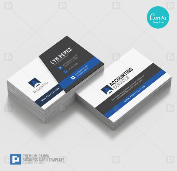 Accounting Company Services Canva Business card
