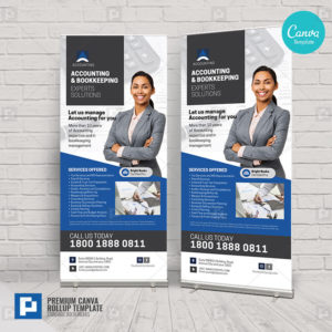 Accounting Company Services Canva Roll-up Banner