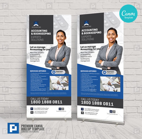 Accounting Company Services Canva Roll-up Banner