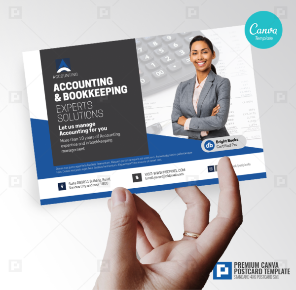 Accounting Company Services Canva Postcard