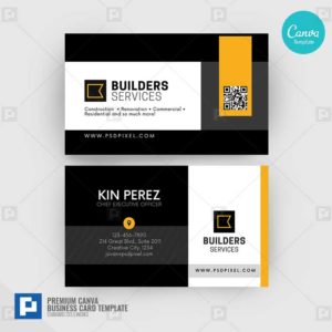 Construction Services Canva Business Card 15