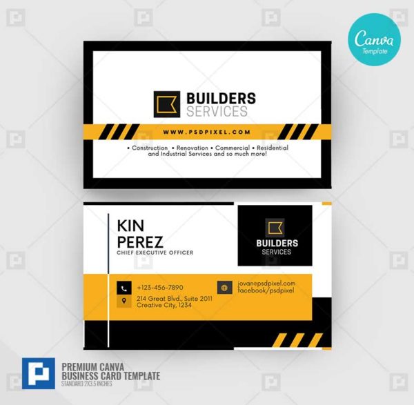 Construction Services Canva Business Card 17