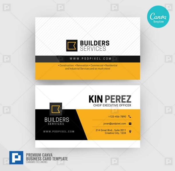 Construction Services Canva Business Card 03