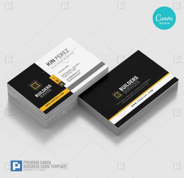 Construction Services Canva Business Card 08