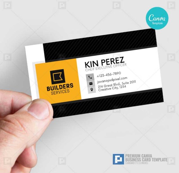 Construction Services Canva Business Card 12