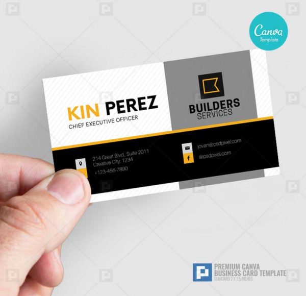 Construction Services Canva Business Card 06
