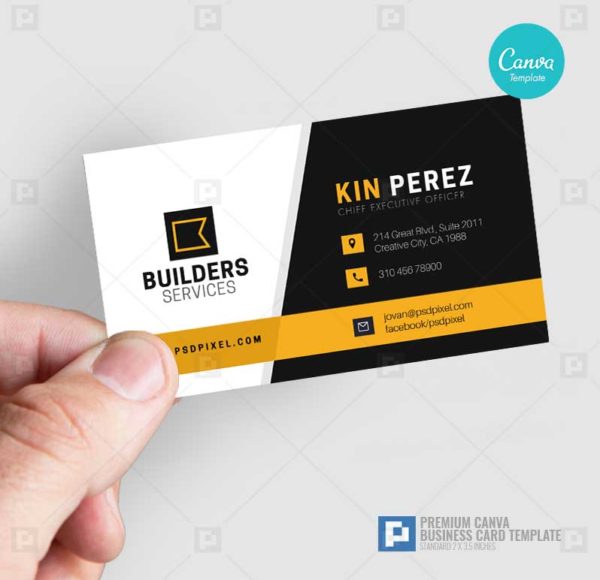 Construction Services Canva Business Card 01