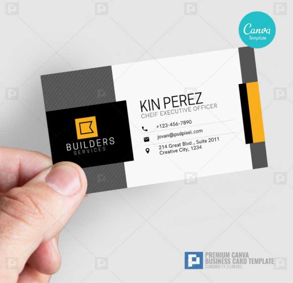 Construction Services Canva Business Card 09