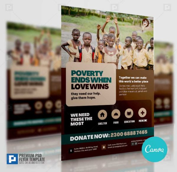 Fundraising for Charity Canva Flyer
