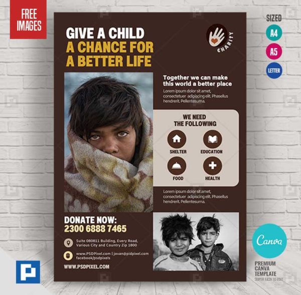 Charity and Fundraising Event Canva Flyer