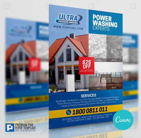 Pressure and Power Washing Canva Flyer